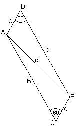 paired eutrigons to form parallelogram ADBC