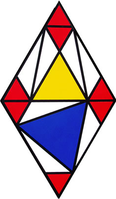 Co-eutrigon Theorem, painting and visual proof of the geometric theorem